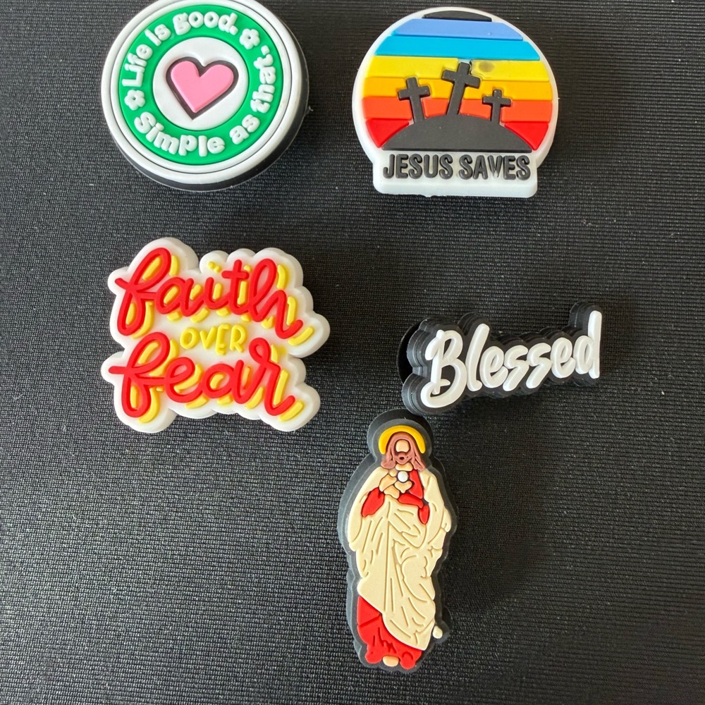 Christian Croc Charms - Faith, Blessed, Jesus Saves & More